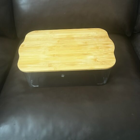 NWT Clear Acrylic Closet Storage Organization Box Container With Bamboo Lid . - Picture 6 of 12